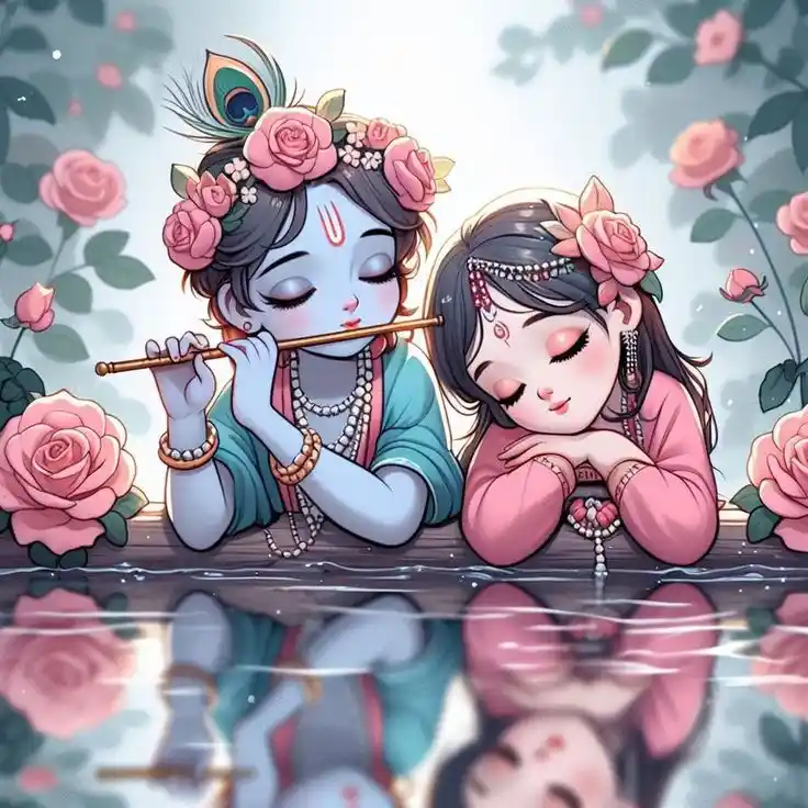 little krishna and radha images