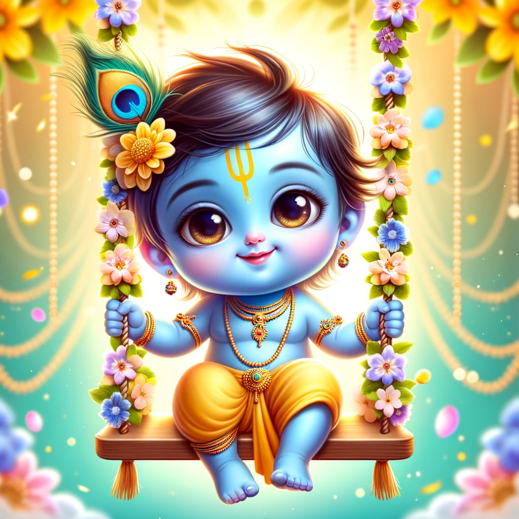 cute little krishna images