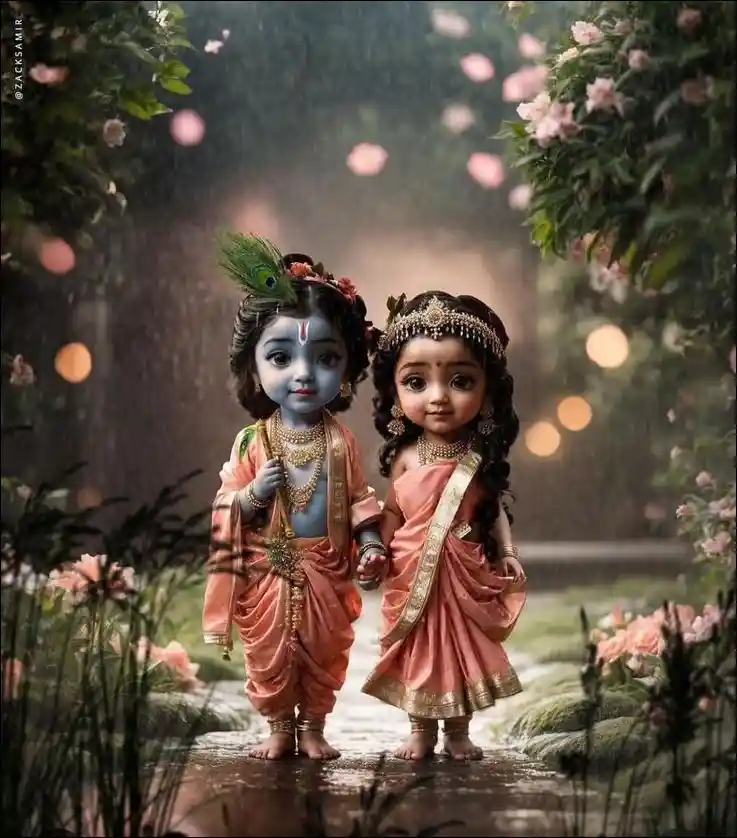 radha krishna good morning images