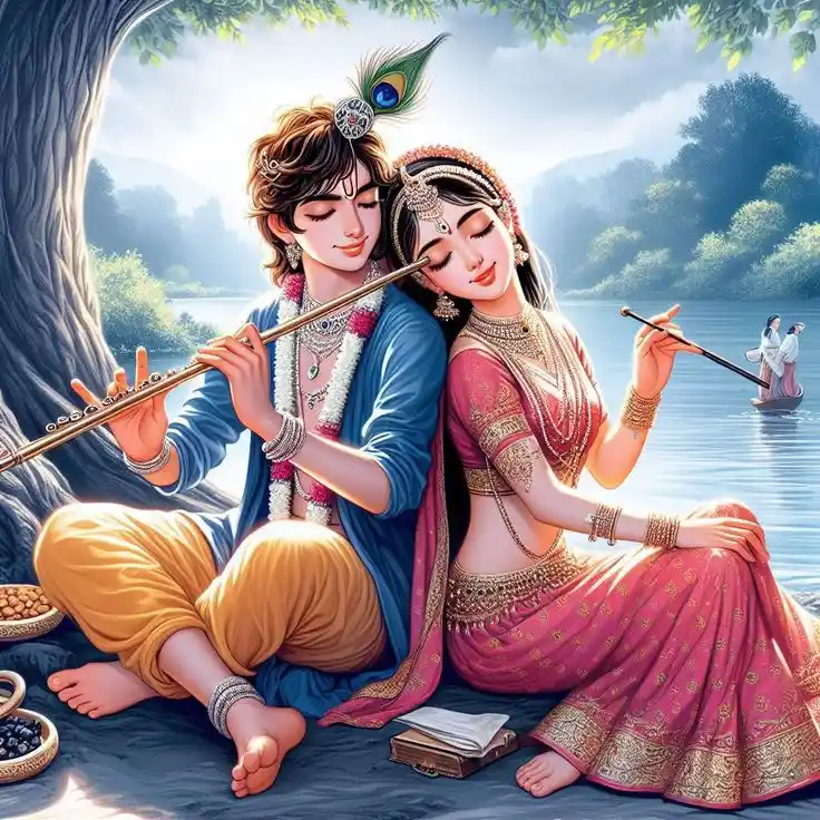 radha krishna cute cartoon images