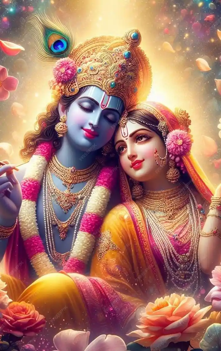 krishna and radha cute images