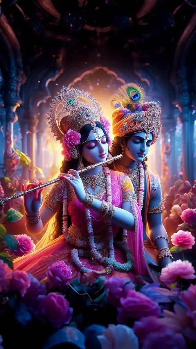 radha krishna karwa chauth images