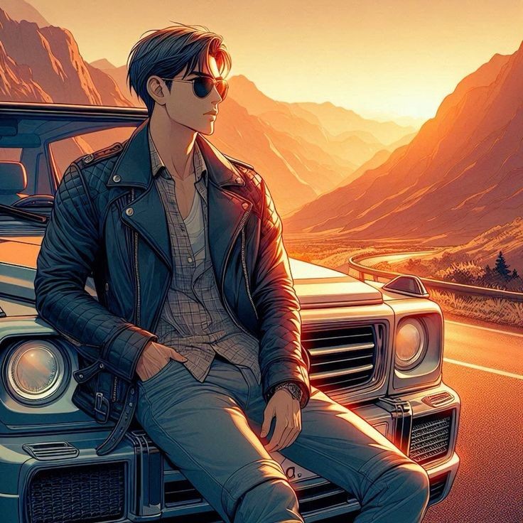 cartoon stylish boy