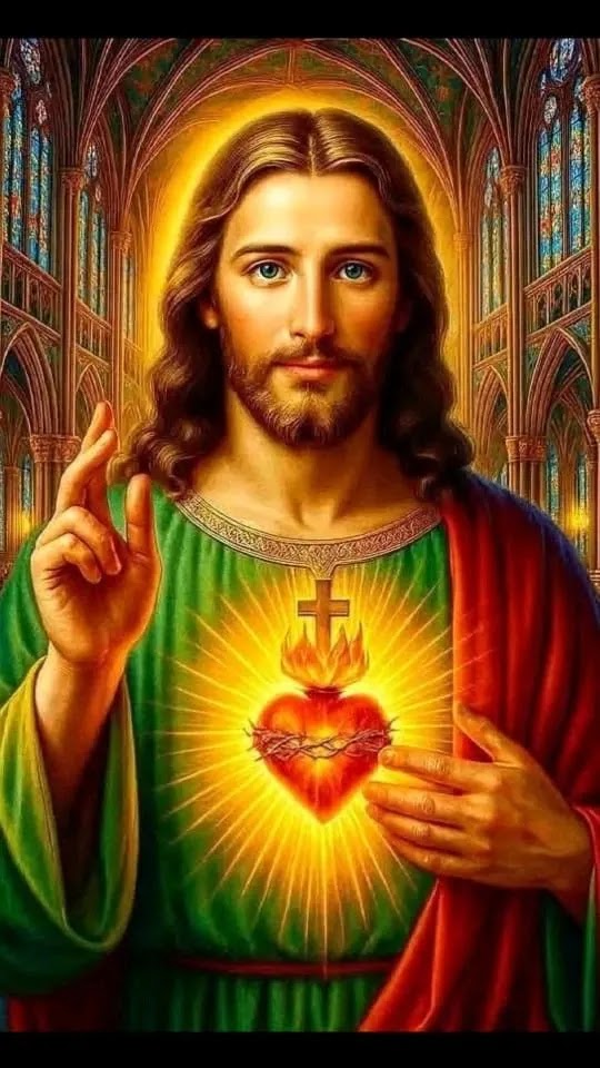 sacred heart jesus painting