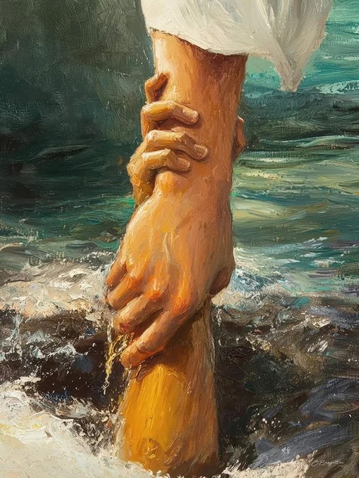 jesus walking on water image