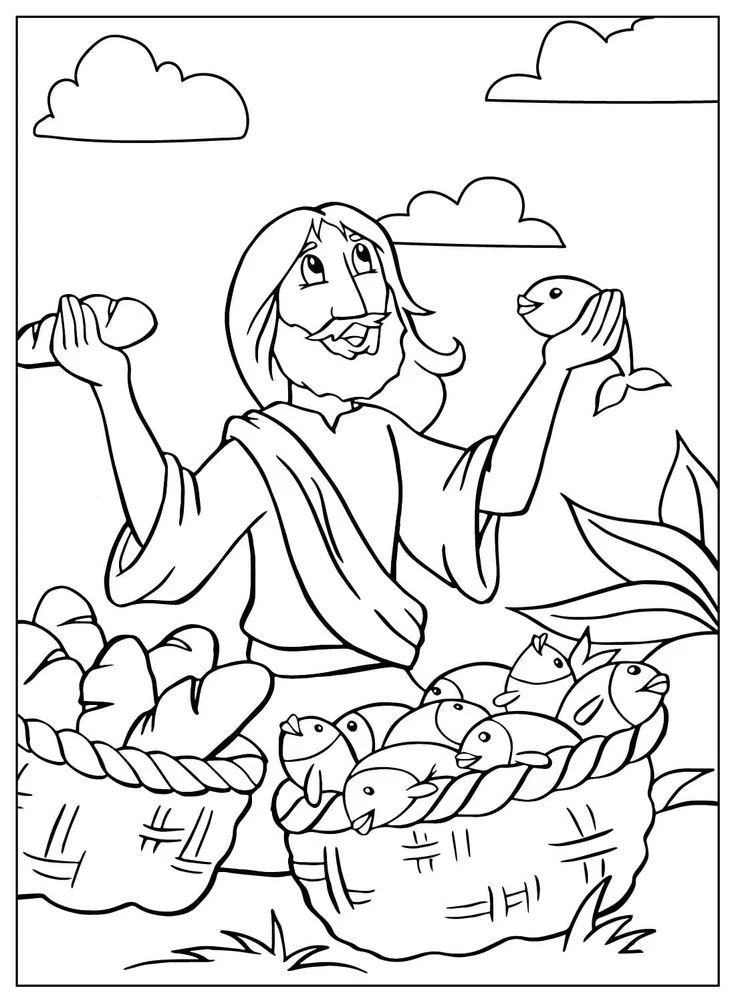 jesus feeding multitude picture