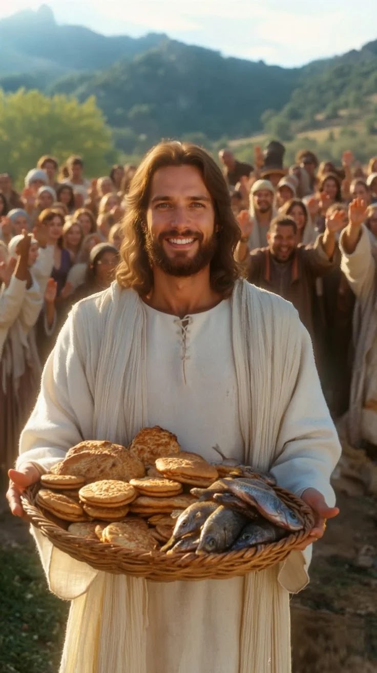 jesus sharing bread image