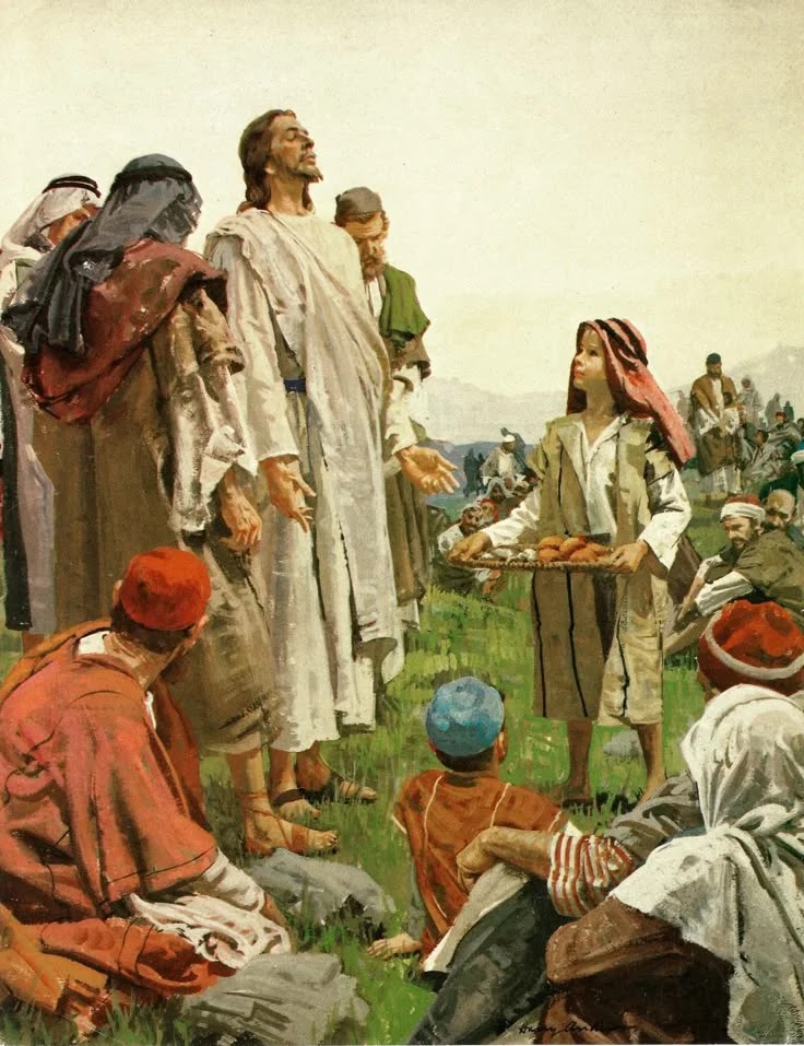 jesus feeding thousands image