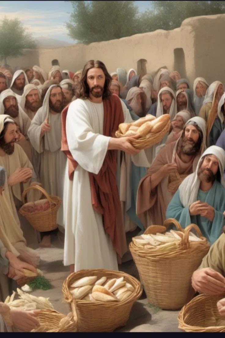 jesus feeding thousands image