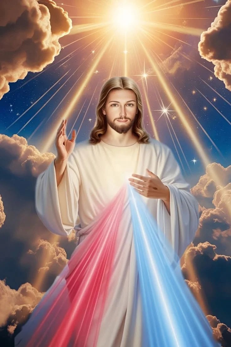 divine mercy glowing rays image