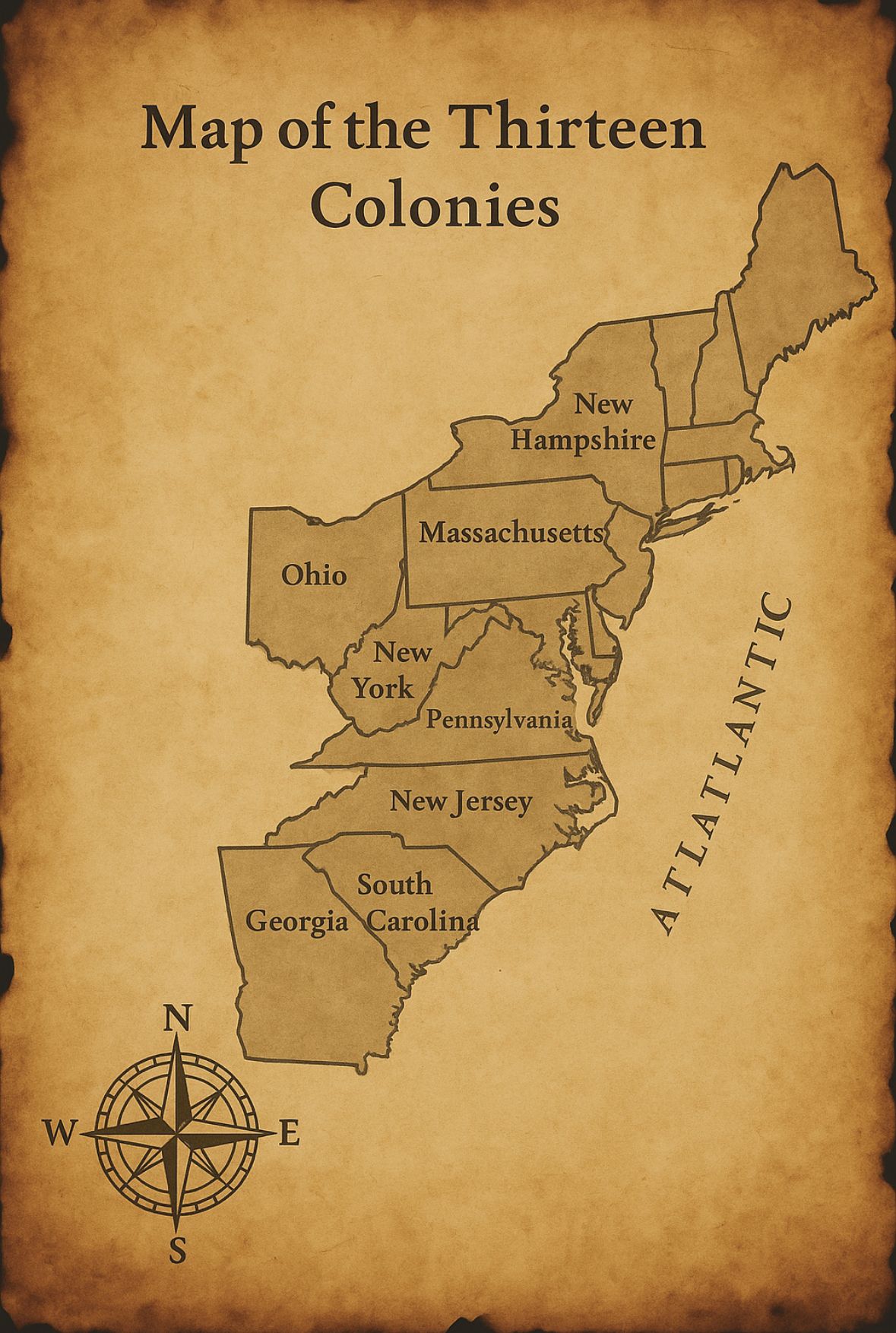 picture of the 13 original colonies