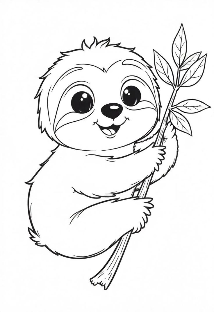 coloring picture of a sloth