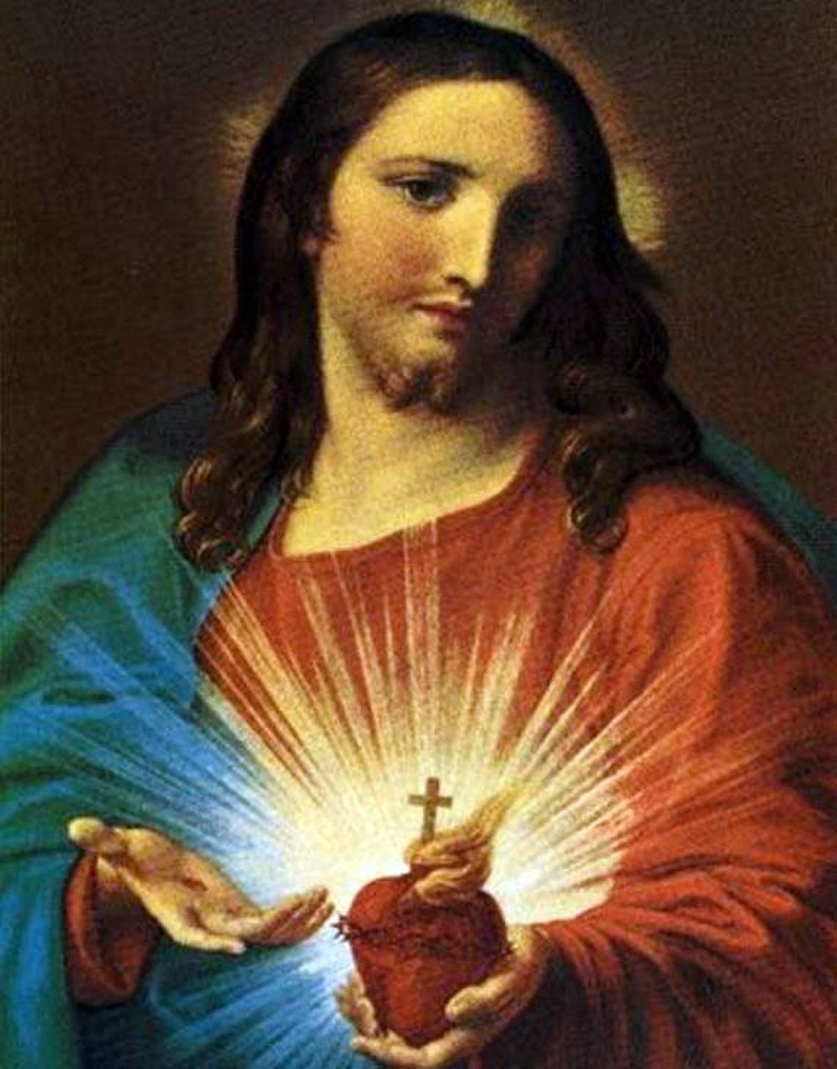 antique sacred heart of jesus picture