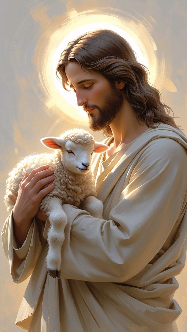 picture of jesus and lamb