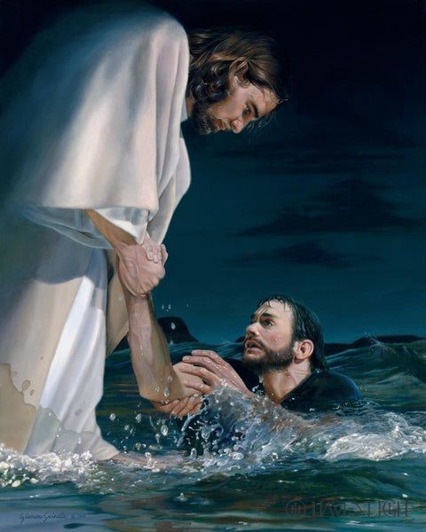 picture of jesus reaching into water